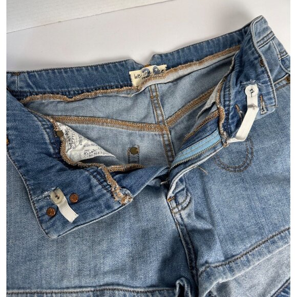 Free People Western Denim Shorts Size 28 Adjustable Waist Cowgirl Boho Country - Picture 7 of 11